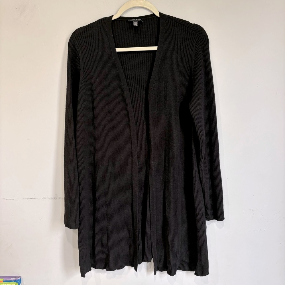 Eileen Fisher knitted wool long cardigan